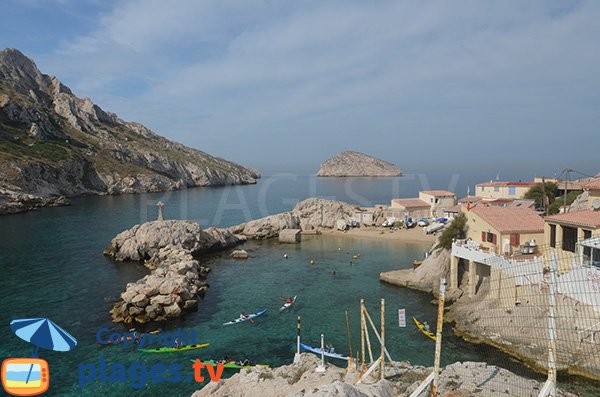 Photo de la plage de la baie des singes à Marseille