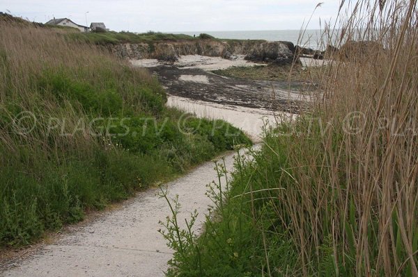 Accès à la plage de la baie du Scall à Pouliguen