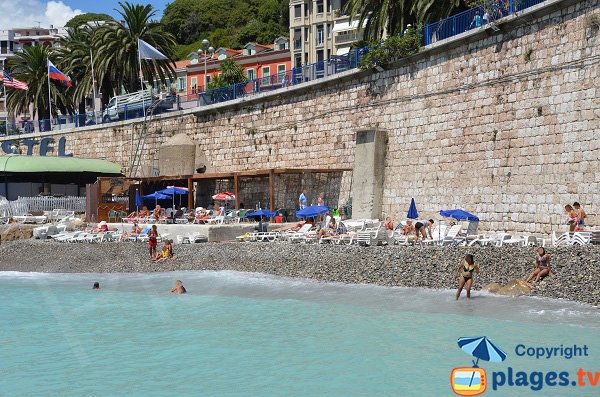 Police beach in Nice in France