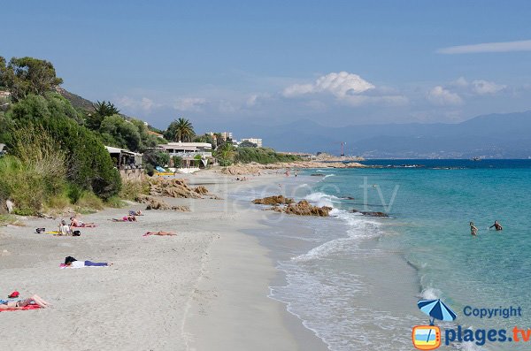 White sand beach in Ajaccio in Corsica