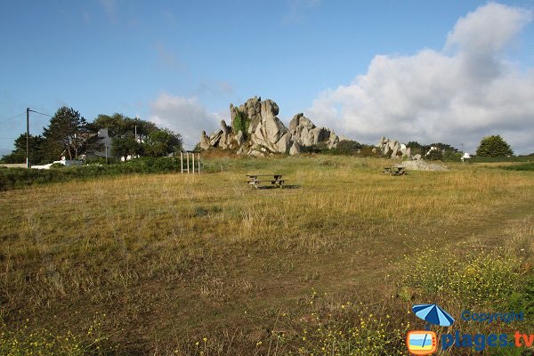 Aire de pique-nique à côté de la plage de Barrachou - Guisseny