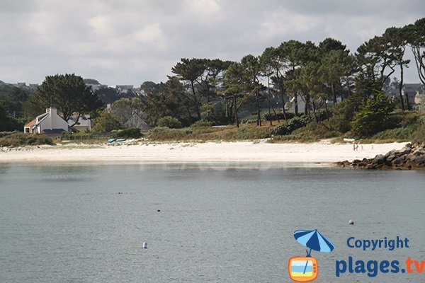 plage de Bassinig à Plouguerneau depuis la mer