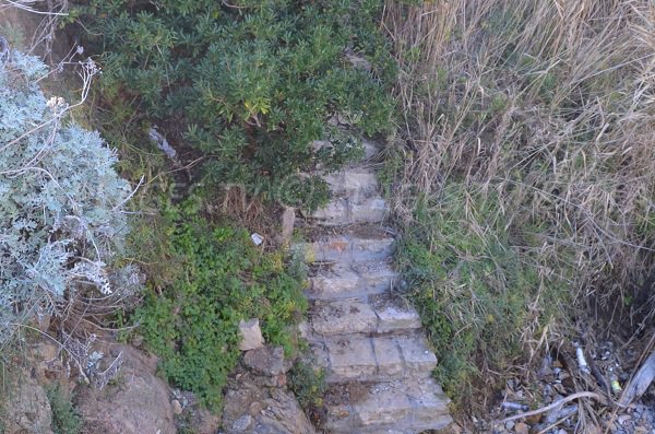 Stairs of the Batterie beach in Cannes