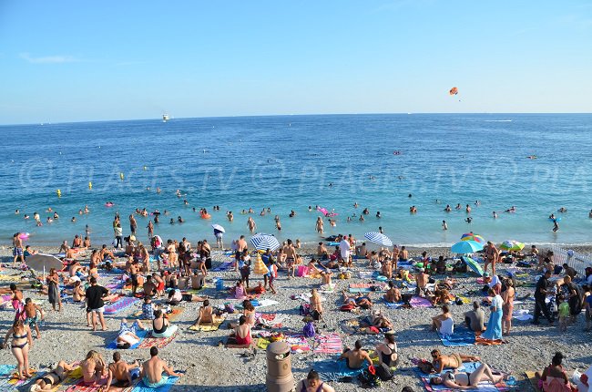 Beau Rivage beach in Nice in summer