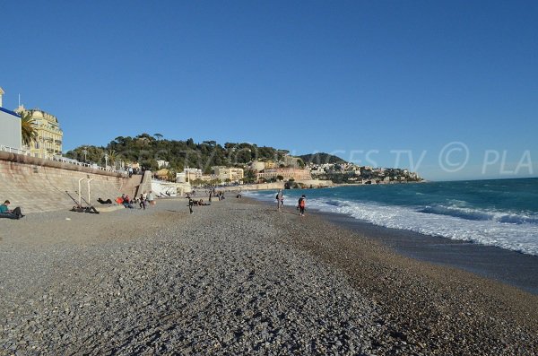 Photo of the Beau Rivage beach in winter in Nice