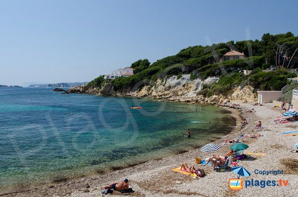 Beaucours beach with view on point of Tourette - Sanary