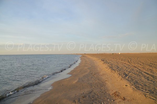 Foto vom Strand von Beauduc in Richtung Saintes Maries de la Mer