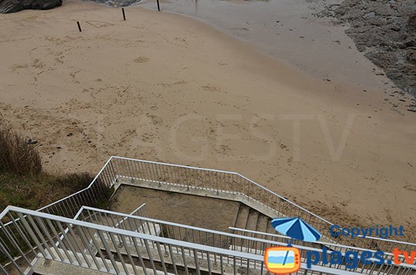 Escaliers de la plage de la Birochère - Pornic