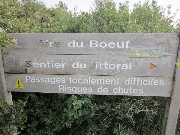 Sentier du littoral sur l'aire du boeuf - indications