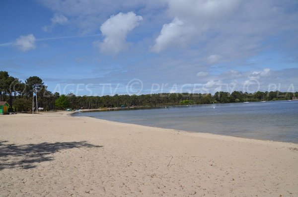 Plage sur le lac de Carcans à proximité de la pointe Bombannes