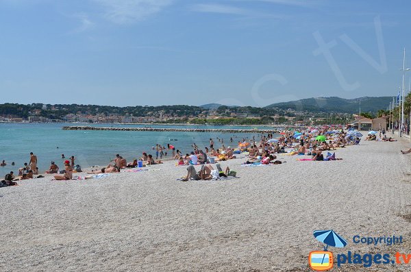 South of Brutal Beach and view on Sanary sur Mer
