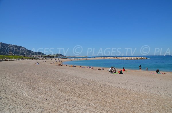 Vue de la plage de Bonneveine depuis le Prado