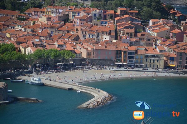 Plage à côté du port de Collioure