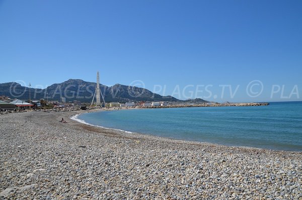 Plage de galets sur le prado de Marseille