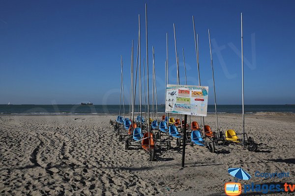 Char à voile sur la plage de Boulogne