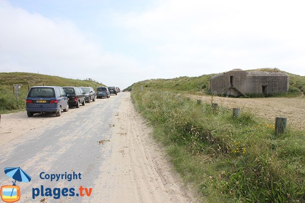 Parking de la plage d'Audouville la Hubert - Manche