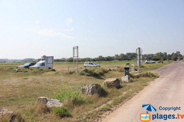 Parking of Valette beach in Graye sur Mer