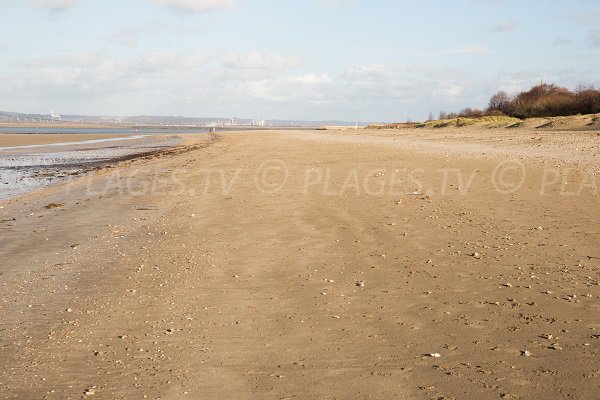 Butin beach in Honfleur and view on Le Havre