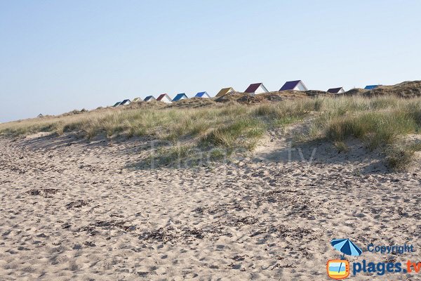 Cabines de Bains beach in Gouville sur Mer