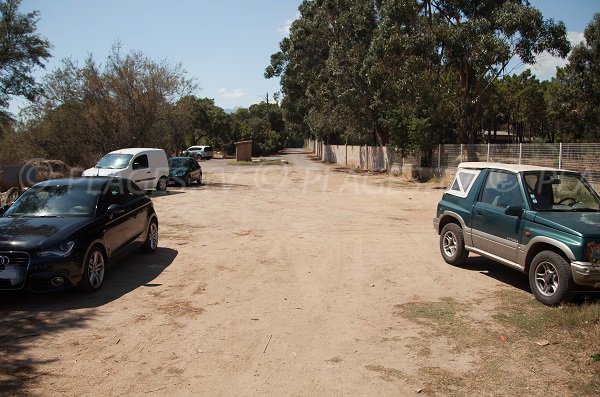 Car park on the Cala Verde beach in Porto Vecchio