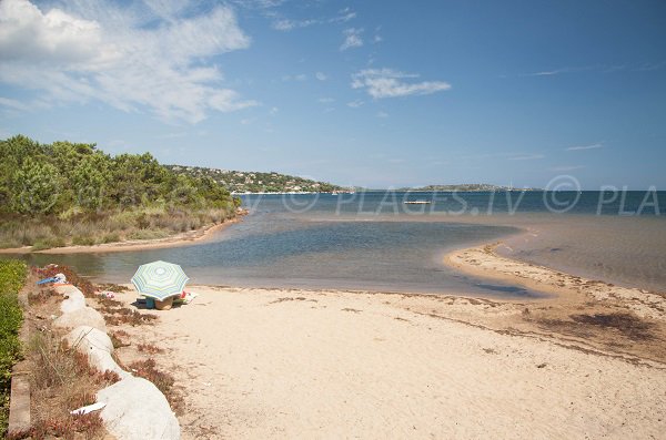 Embouchure de la rivière Cala Verde et plage de Porto Vecchio