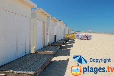 Chalets on the Calais beach in France