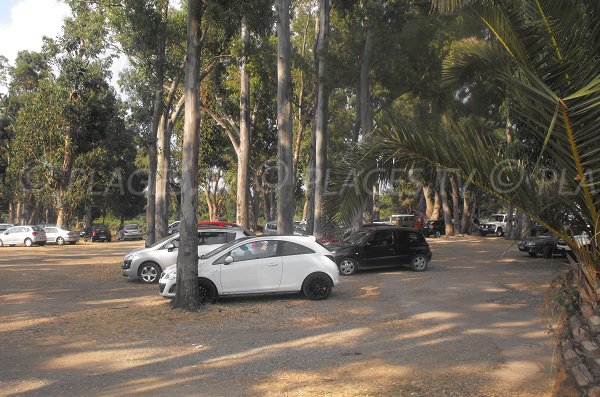 parcheggio ombreggiato della spiaggia Calzarellu