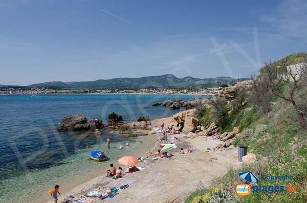 Nuotare intorno Cape negri di Six Fours les Plages