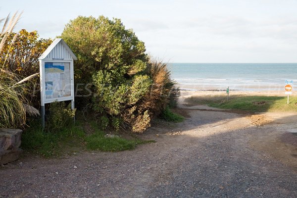 Accès à la plage du Cap Romain de Bernières sur Mer