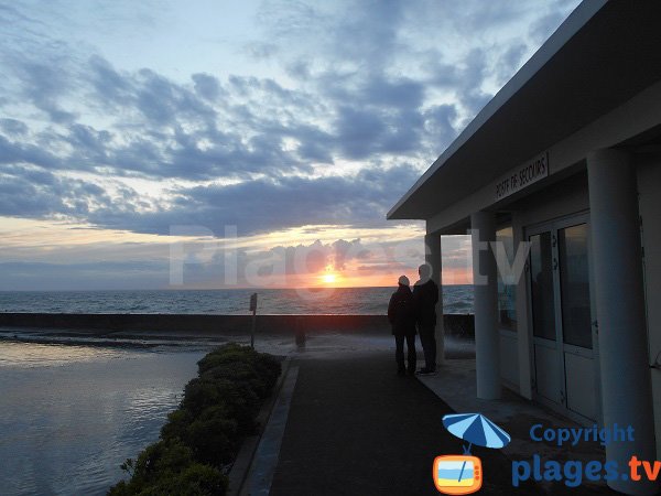 Sunset on the beach of Erquy