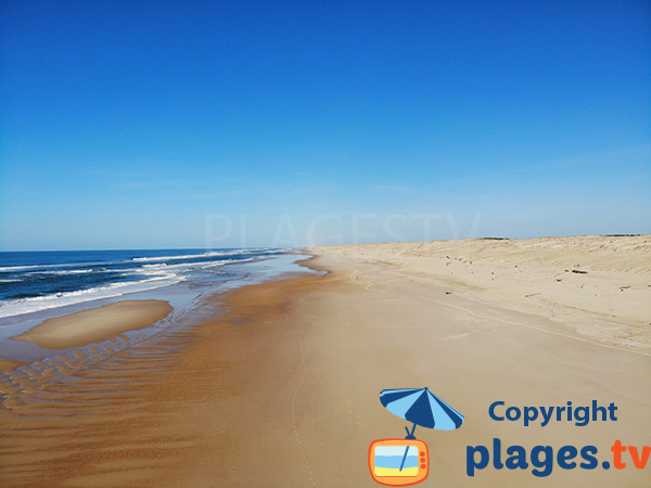 Immense plage de sable blanc dans les Landes - Seignosse