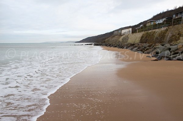 End of Casino beach in Houlgate near campsite