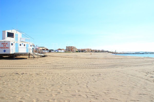 Lifeguard station of casino beach in Valras