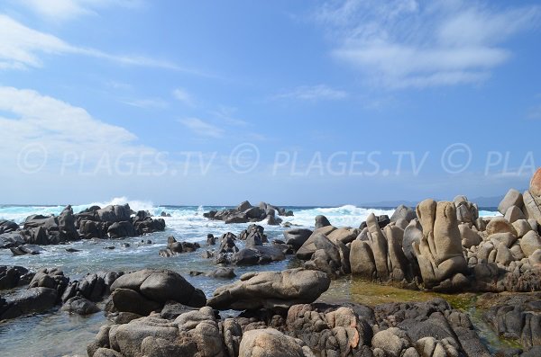 Rochers sur la plage de Vicolo à Coti Chiavari