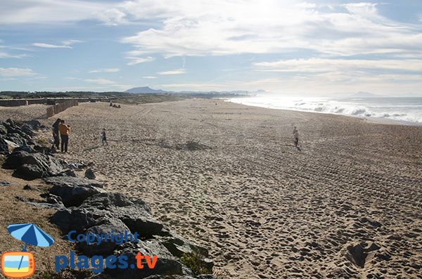 Plage des Cavaliers en direction du centre d'Anglet