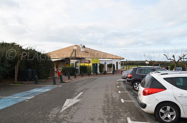 Parking and restaurant of Cavaliers beach in Anglet