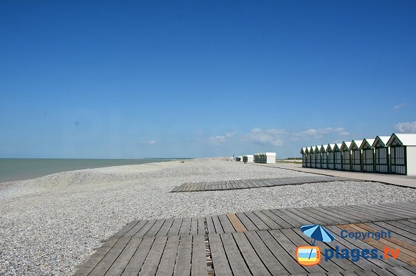 Huts on the Cayeux beach in France