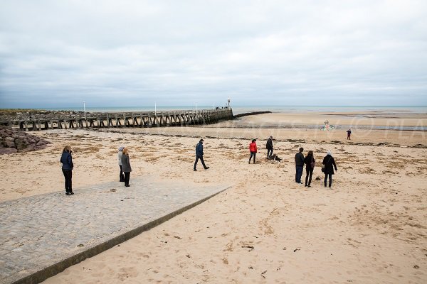 Beach in the center of Courseulles sur Mer