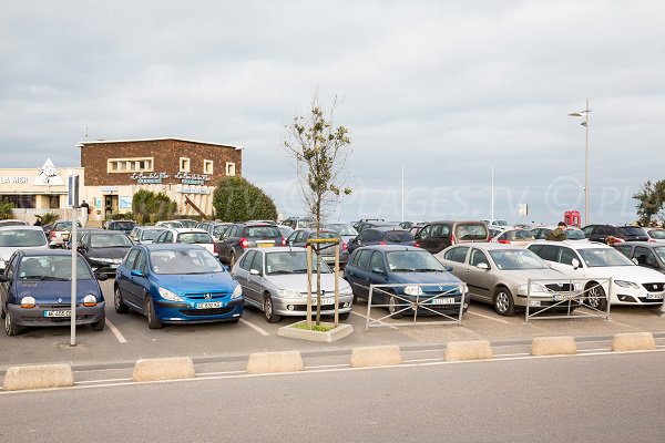 Parking of the main beach of Courseulles in Normandy