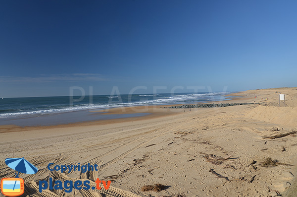 Beach in the center of Hossegor in Landes department - France