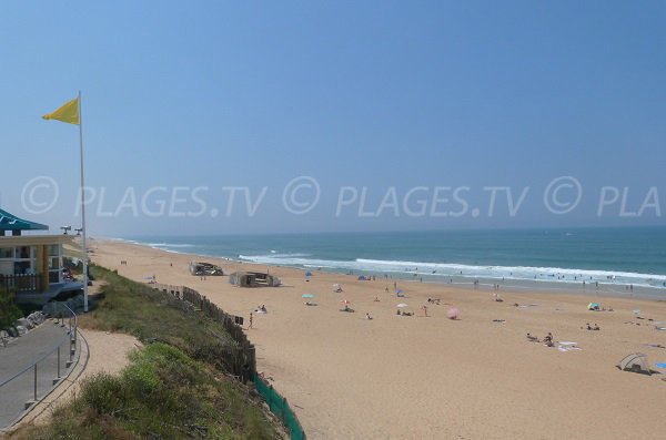 Plage de Labenne avec des blockhaus