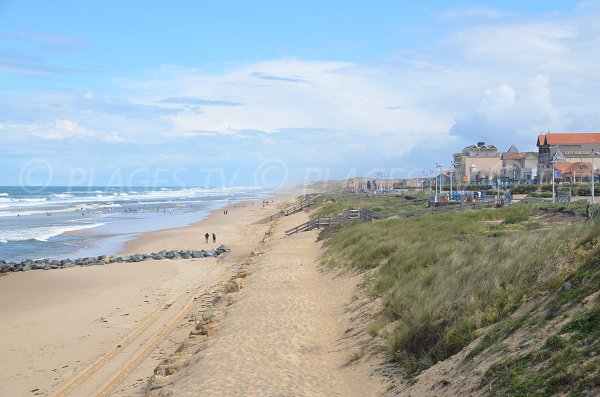 Beach and seafront of Lacanau Ocean in France