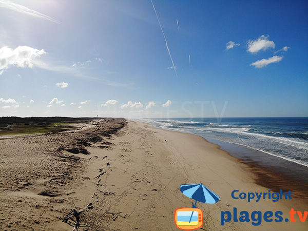 Plage du centre de Moliets et Maa en direction du sud