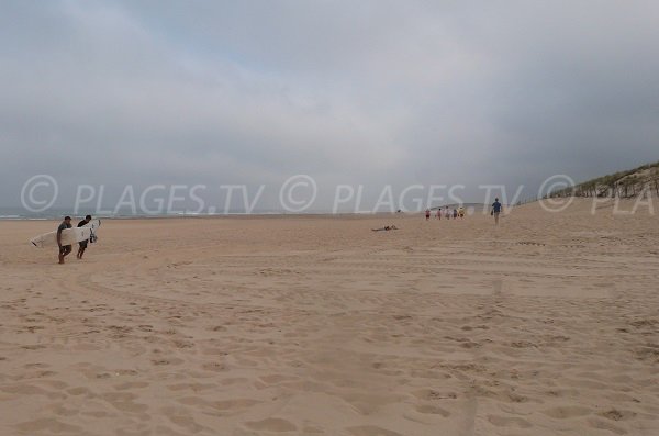 Central beach in Moliets towards Courant d'Huchet