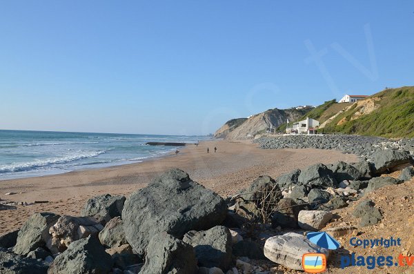 Photo de la plage de Bidart sur la côte basque