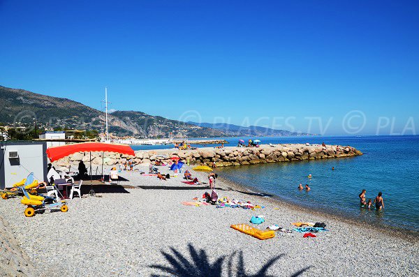 Beach for disabled in Roquebrune Cap Martin