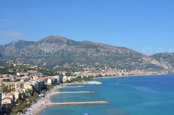 Photo of the main beach of Roquebrune Cap Martin in France