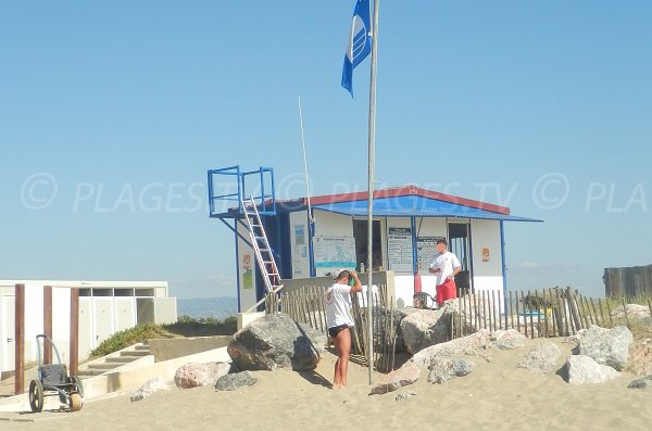 spiaggia sorvegliata in estate a Torreilles - Francia