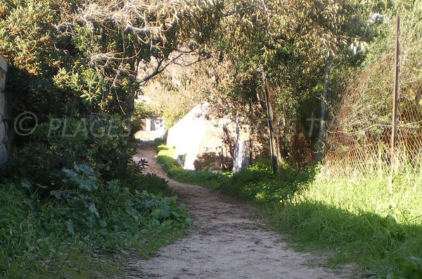 Chemin d'accès pour la plage de la Chapelle des Grecs à Ajaccio