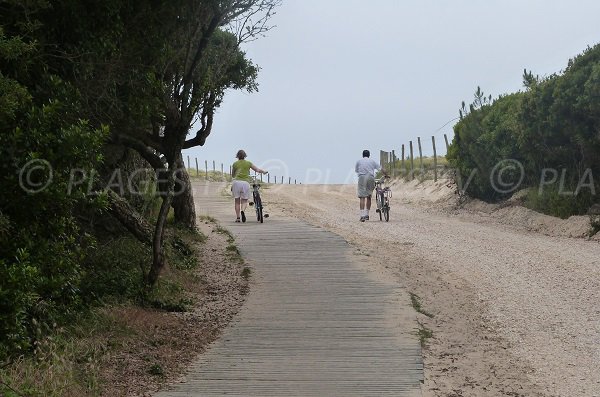 Board walks of Chênes Lièges beach in Moliets et Maâ